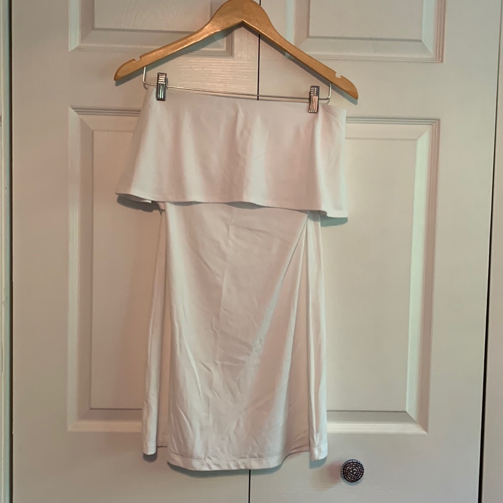 Susana Monaco strapless white mini dress